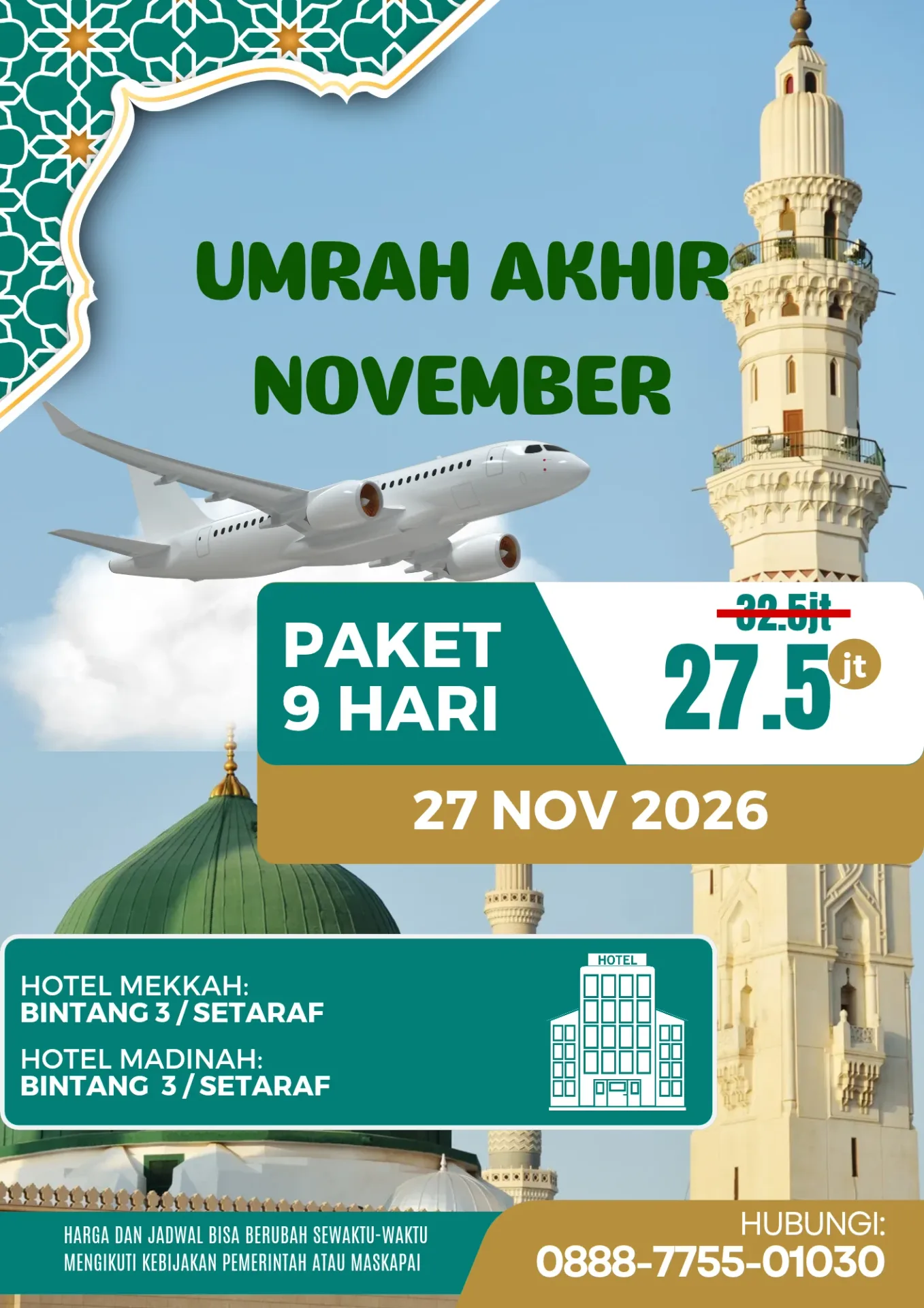 paket umrah 9 hari november